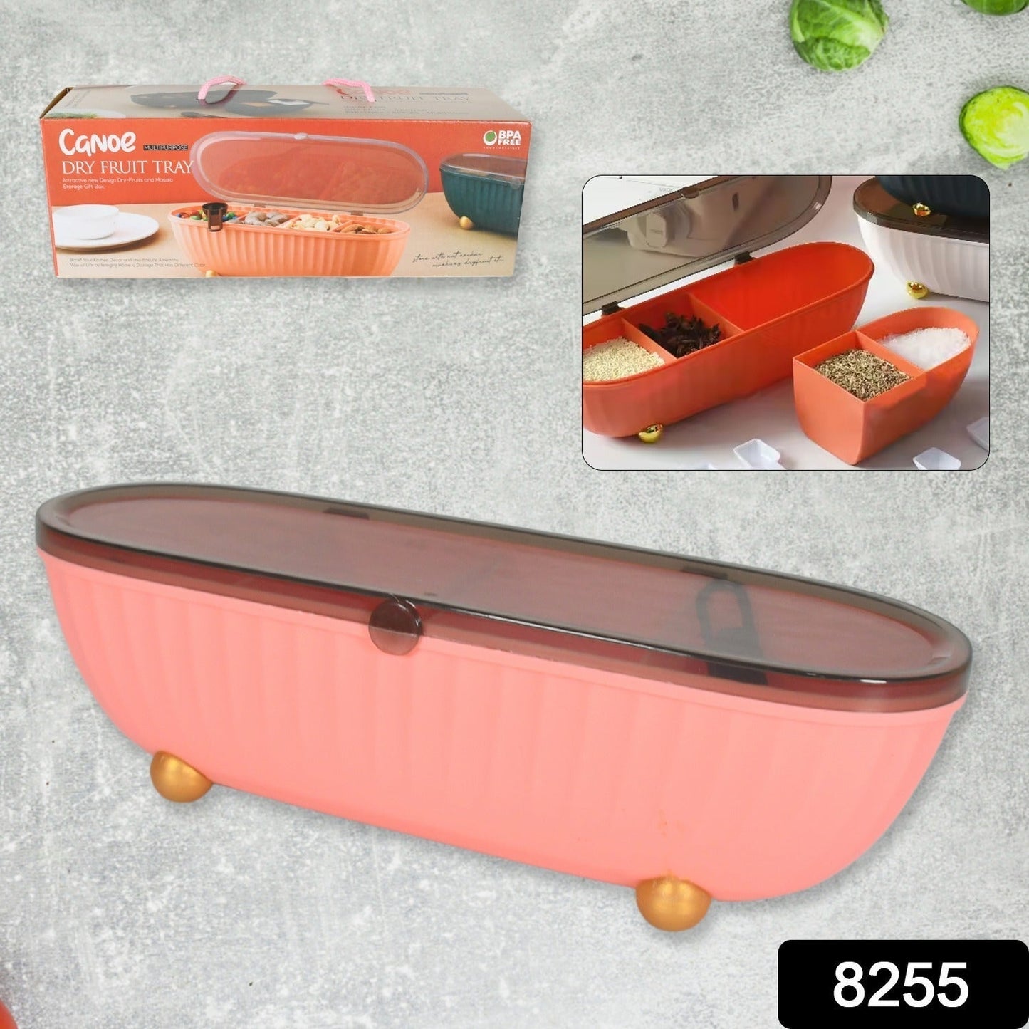 8255 Spice Bottle Spice Jar Durable Spice Seasoning Box, Jar Food Grade Spoon Seasoning Case for Kitchen / Dry fruit Tray (1 Pc) Your Brand