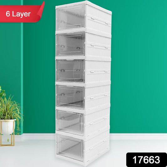 6-Layer Stackable Foldable Storage Organizer Cart for Clothes, Kitchen, Closet & Bathroom Your Brand