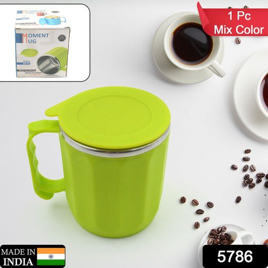 250ML Stainless Steel Mug: Insulated, Leakproof Lid, Hot/Cold Drinks (Mix Color) Your Brand
