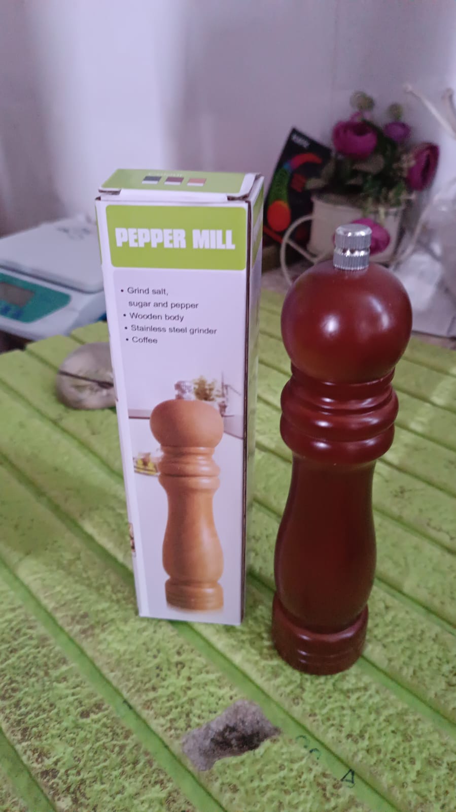 Wooden Pepper Mill 6 inch Tall - Best Pepper Grinder (1 Pc) Your Brand