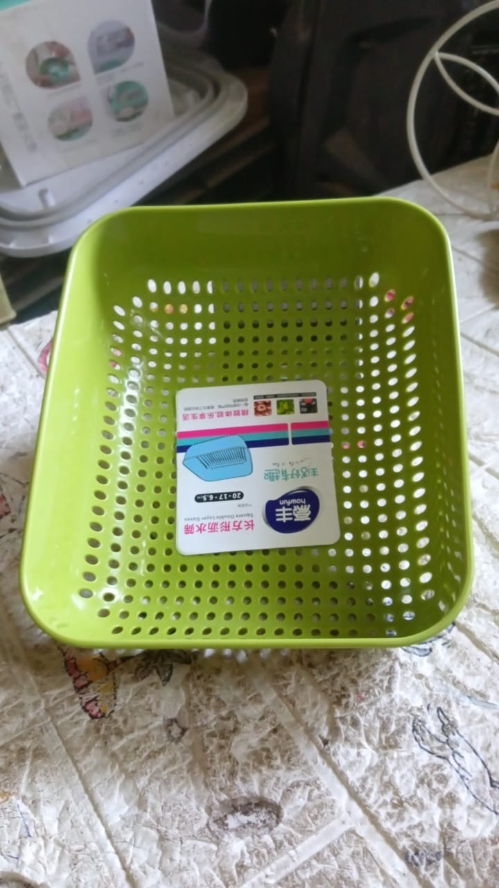 Multipurpose Small Plastic Kitchen Basket, Vegetables and Fruits Washing, Basket (20x17 Cm) Your Brand