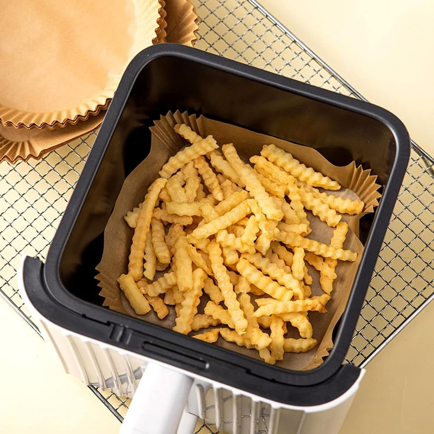 Square Air Fryer Disposable Paper Liner (50 Pcs Set / 160mmx45mm) Your Brand