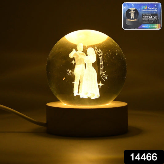 3D Crystal Ball lamps With Base (1 Pc) Your Brand