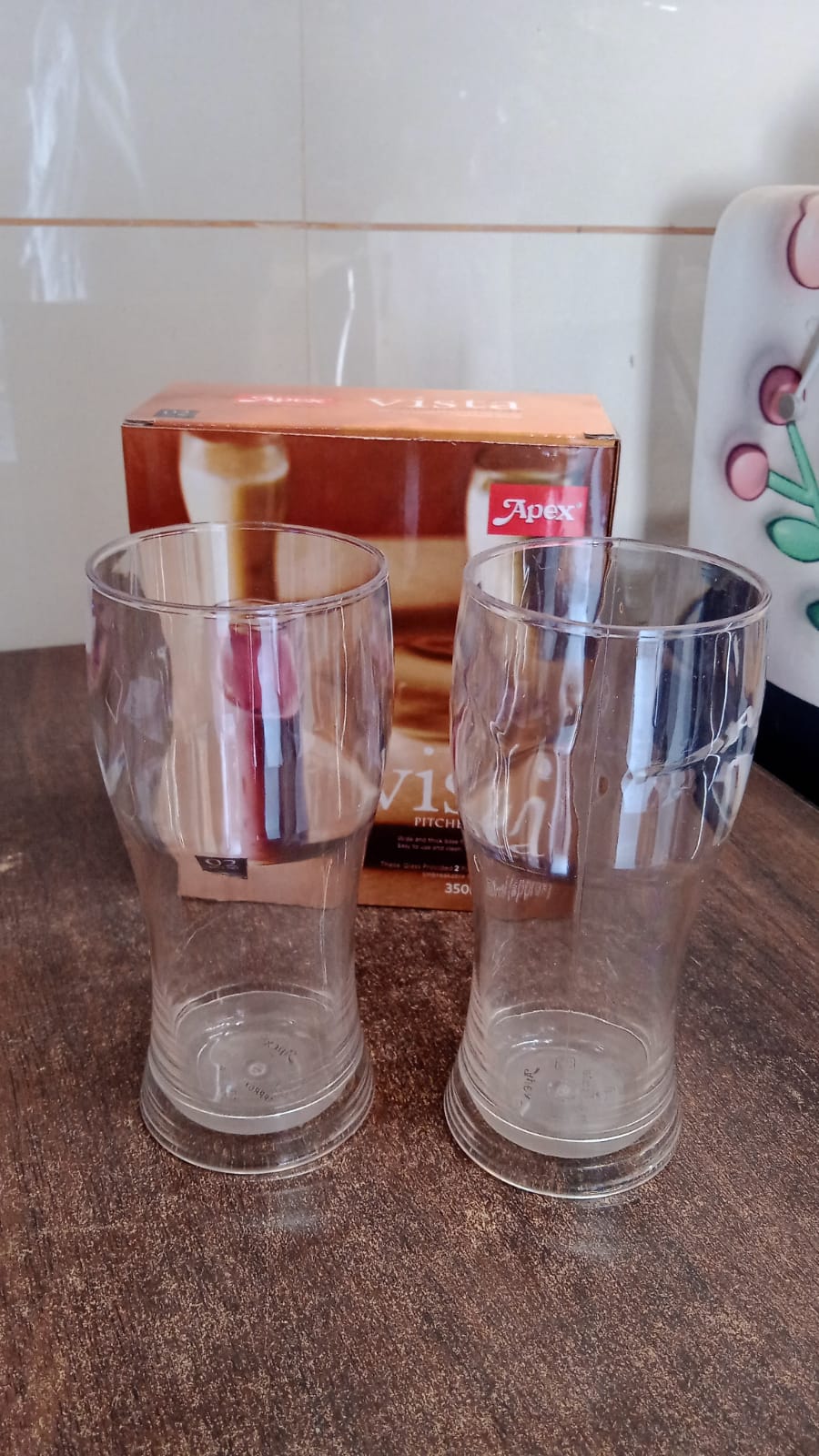 Apex Vista Unbreakable Pitcher Glass Set – 350 ML (Approx) | 2-Piece Your Brand