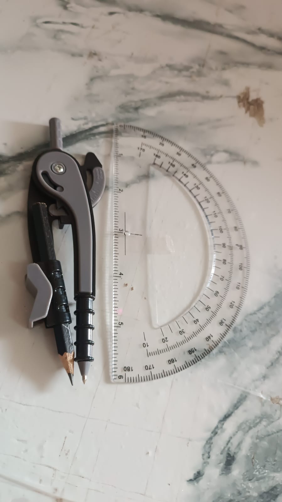 2-Piece Geometry Protractor Set with Lock and Transparent Protractor Your Brand