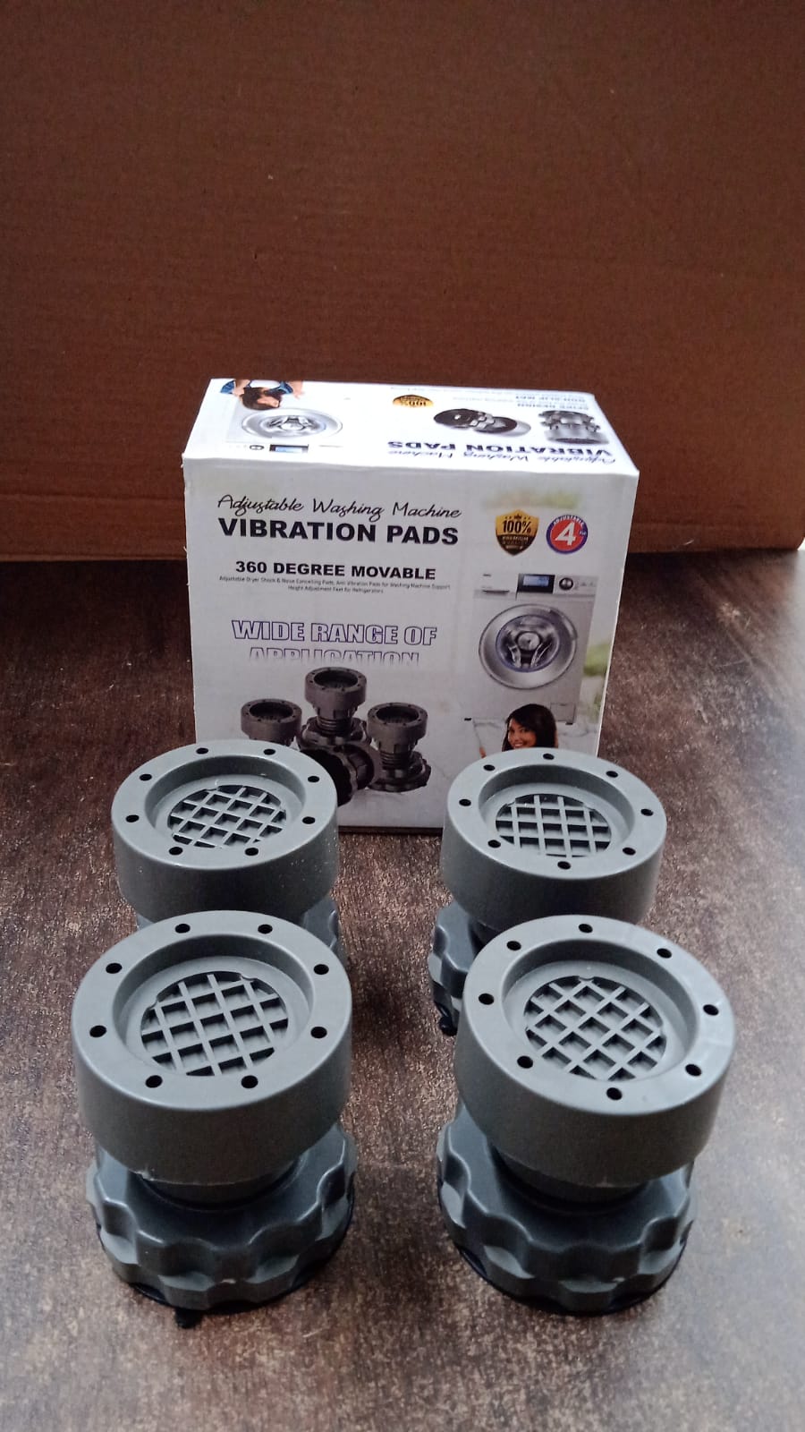 Adjustable Anti-Vibration Pads for Washing Machine and Refrigerator Base (4 Pc) Your Brand