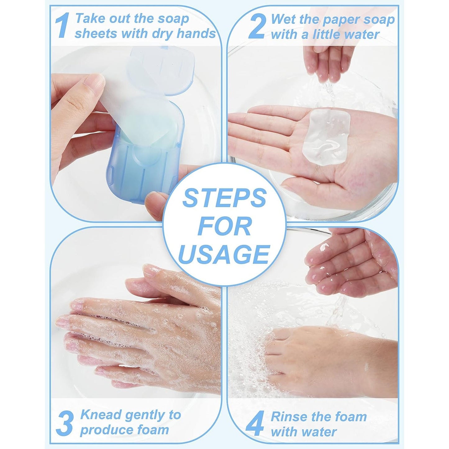 Portable Foaming Paper Hand Soap Sheets - Travel Essential for On-the-Go Hygiene