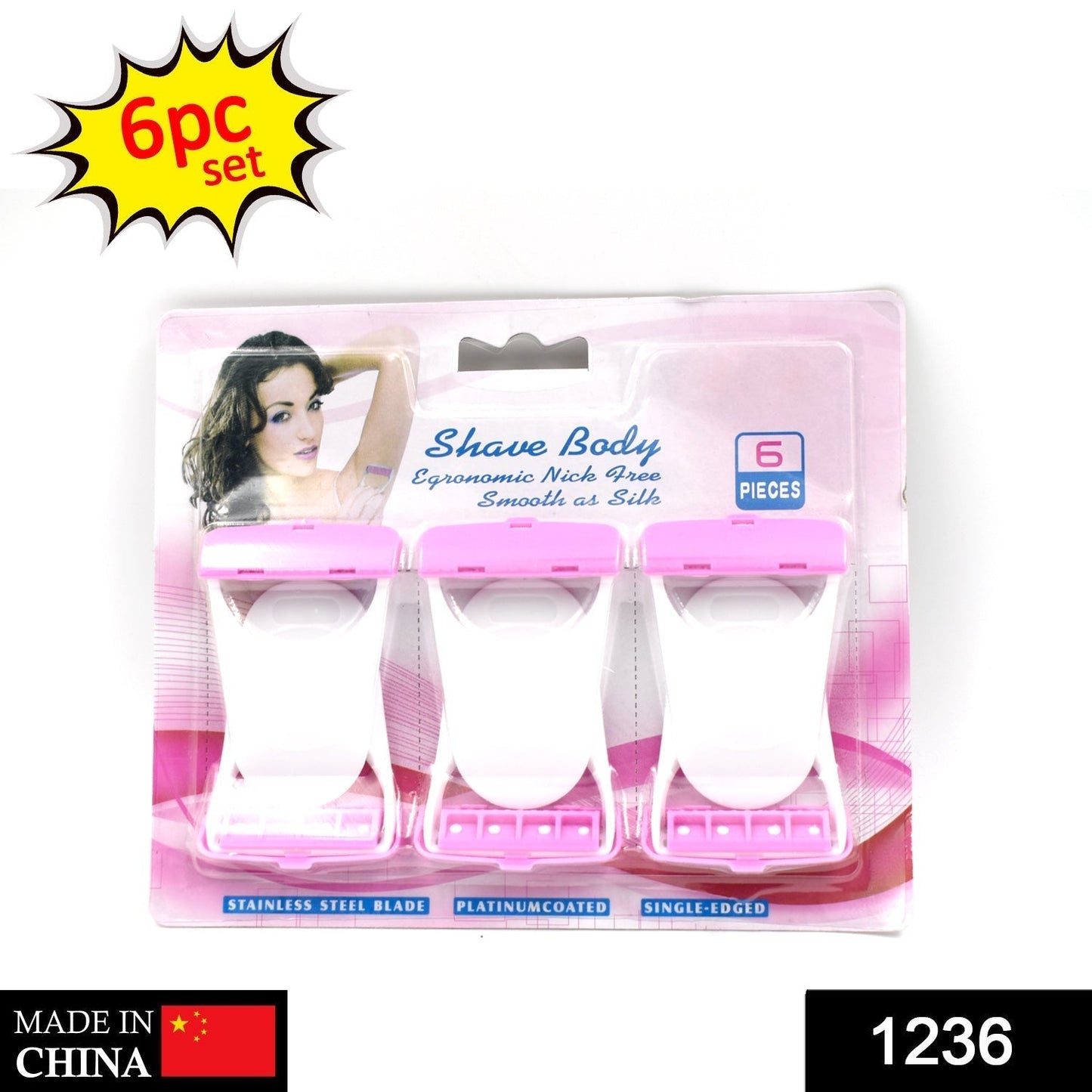 Disposable Body Skin Hair Removal Razor for Women Pack of 6 Your Brand