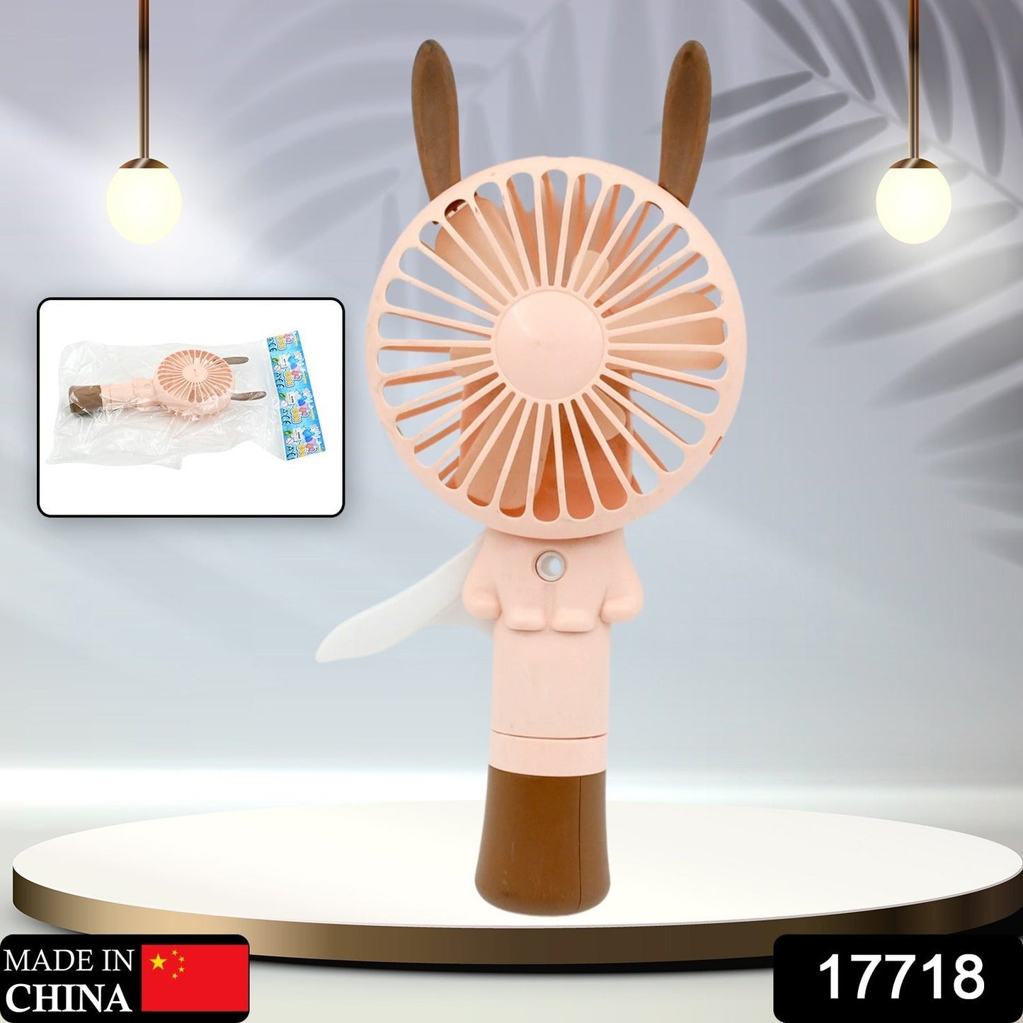 Portable Small Fan Handheld, Mini Student Handheld Dormitory Class Personal Fan Without Battery & USB Cable Operated Manual Hand Press Fan (1 Pc) Your Brand