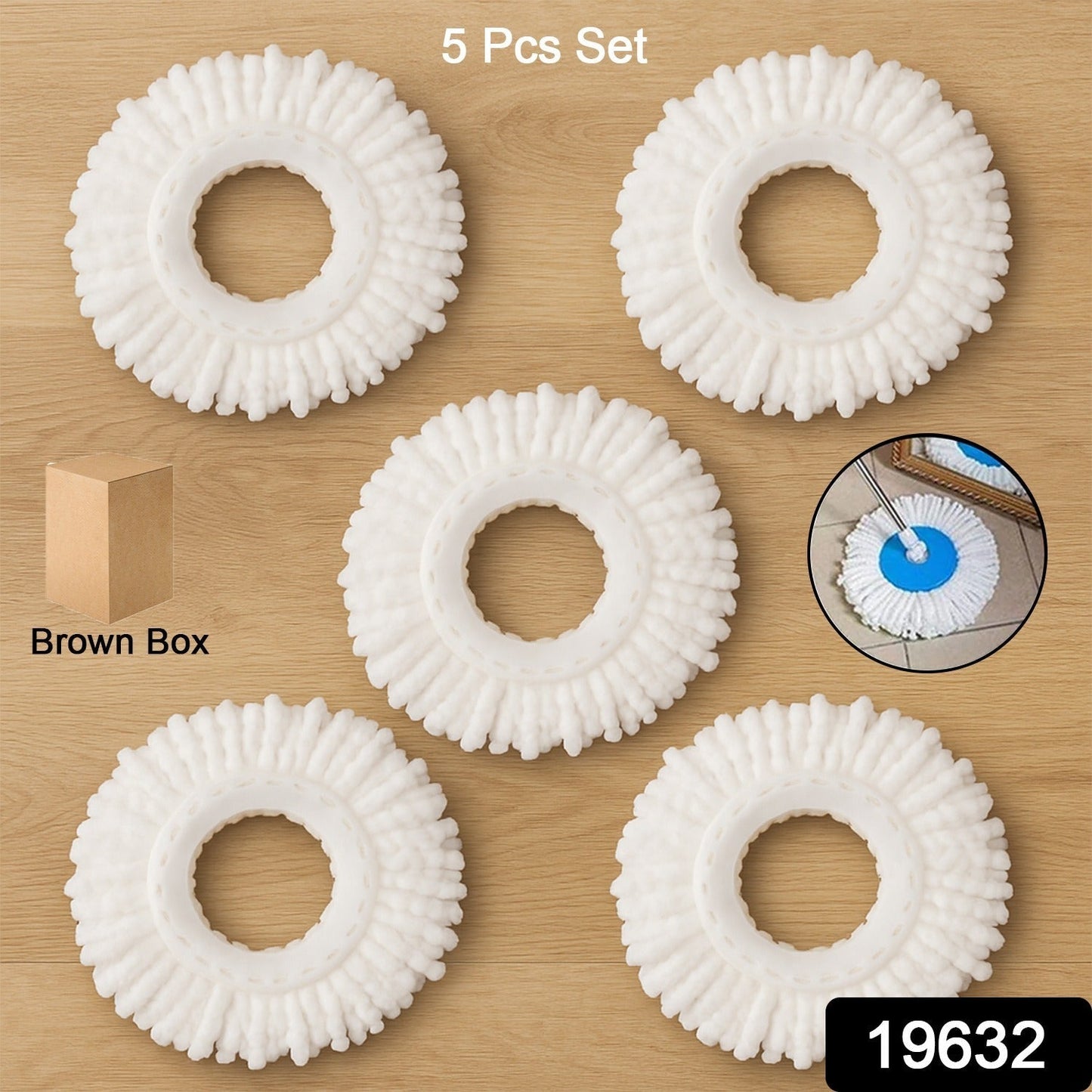 Microfiber Spin Mop Refill Head 360° Rotating Mop (5 Pc) Your Brand