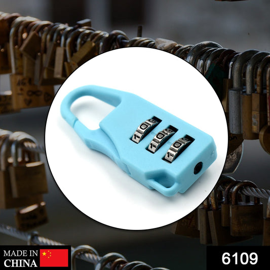 Light blue 3 digit luggage lock with adjustable dials for secure travel protection