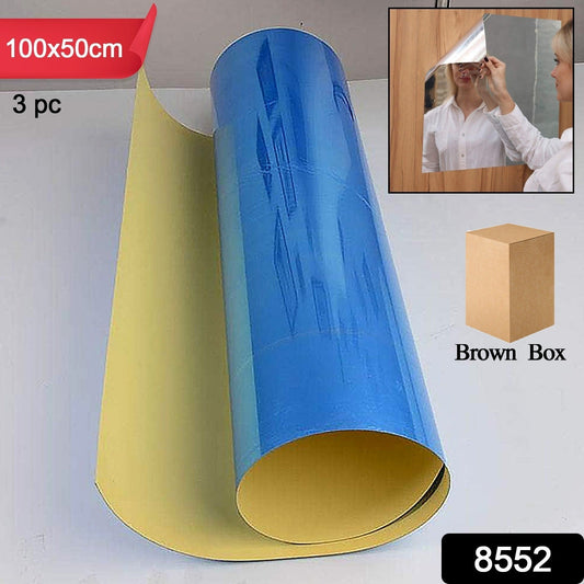 3D Mirror Wall Stickers Wall Mirror Decorative Mirror Paper for Home, Living Room Wall, Bedroom Wall, TV Backdrop Use Paper (100Γ50 Cm / 3 Pc ) Your Brand