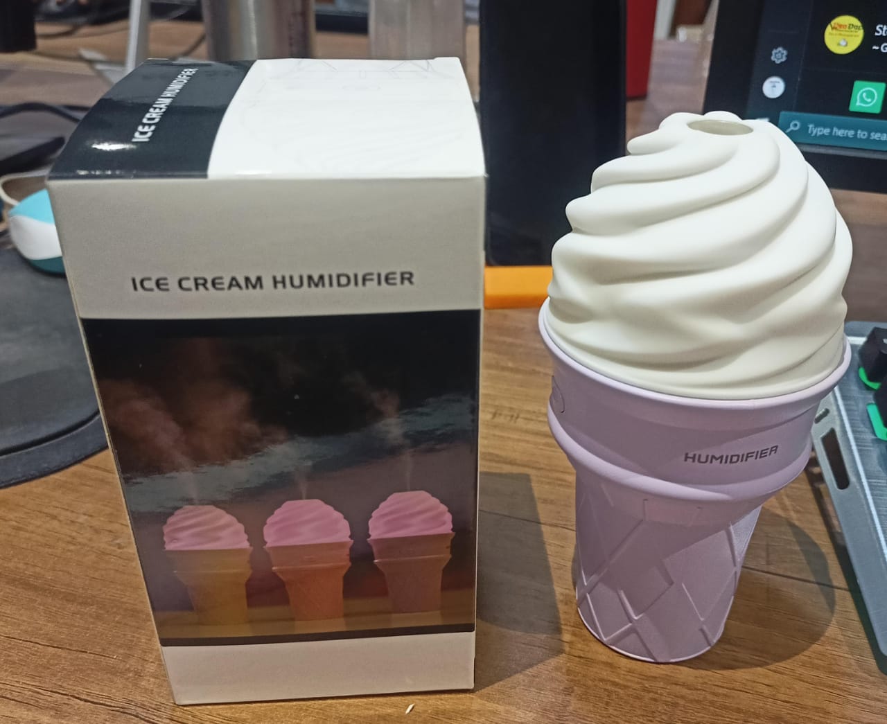 Ice Cream Cone Shape Air Freshener Humidifier (1Pc / Purple ) Your Brand