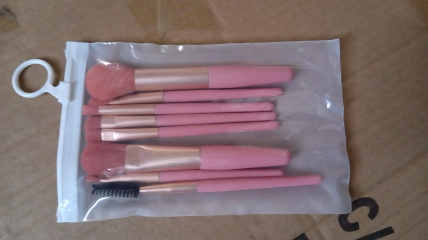 8-Piece Mini Makeup Brush Kit – Portable Premium Synthetic Set with Case (Mix Colors) Your Brand