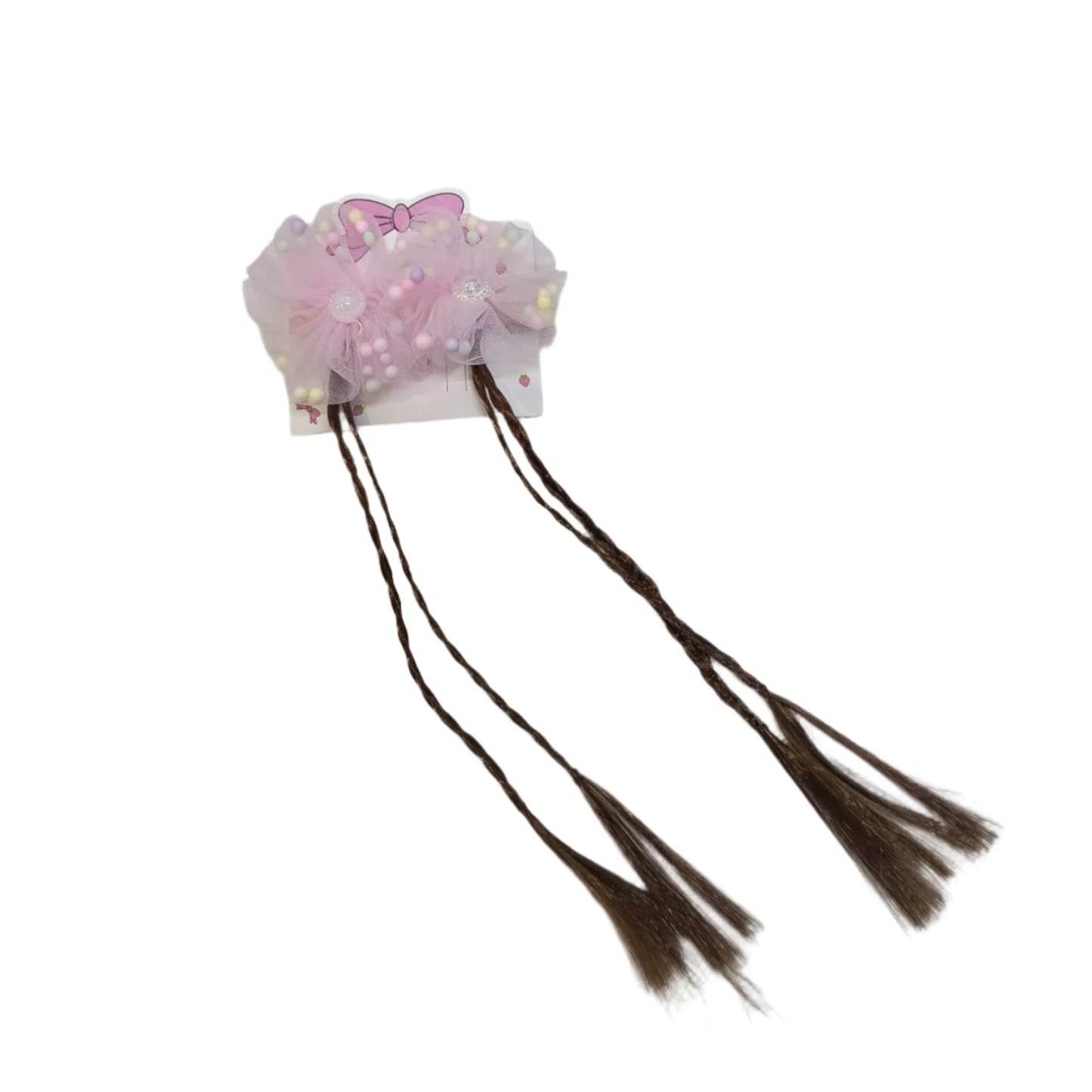 Charming Multicolour Flower Long Tail Hairpin - Elegant Bow Fringe Hair Clip for Girls