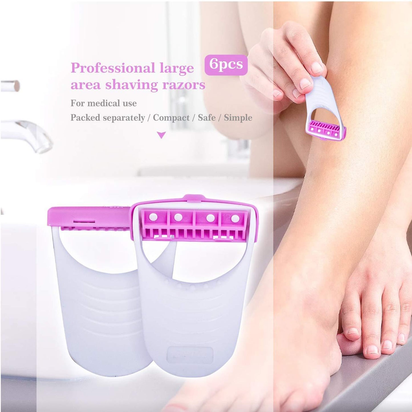 Disposable Body Skin Hair Removal Razor for Women Pack of 6 Your Brand