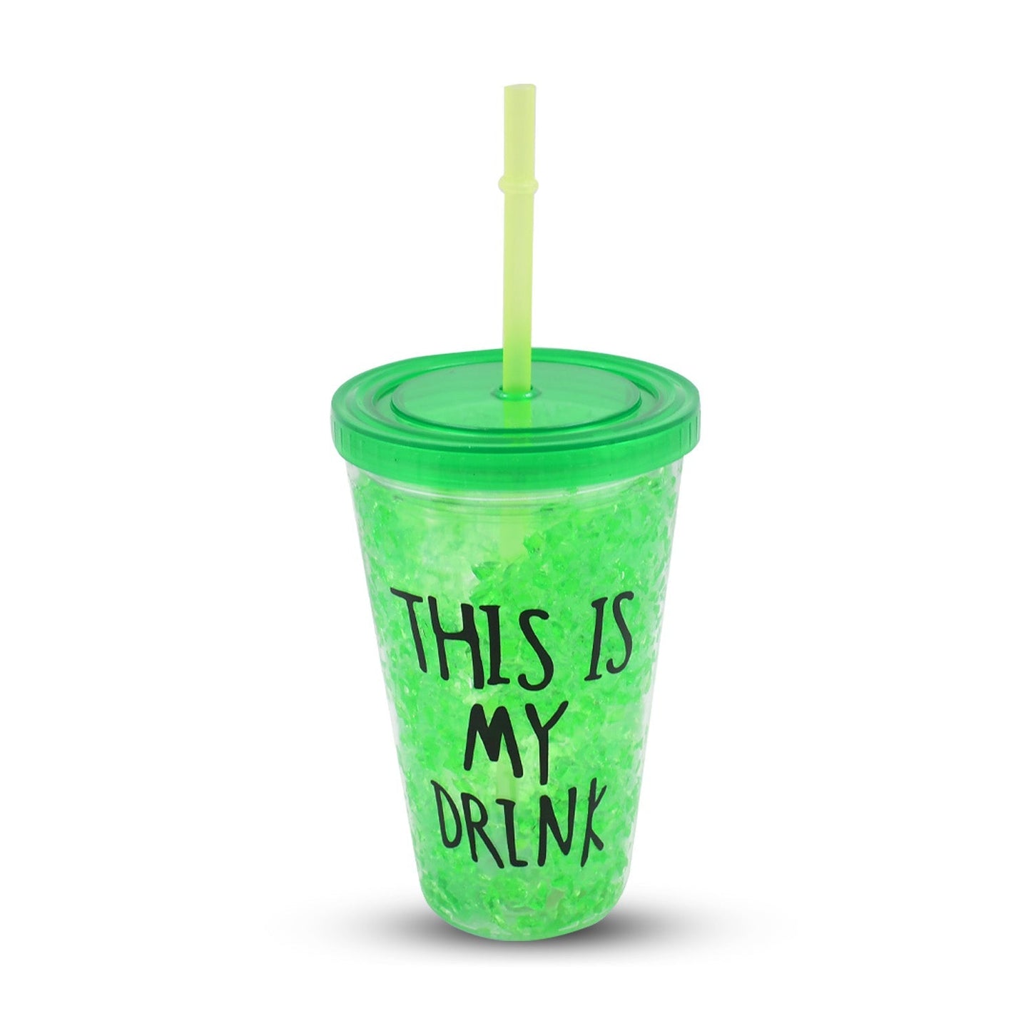 Plastic Drink Cup, Tea Coffee Tumbler with Lid and Straw (1 Pc) Your Brand