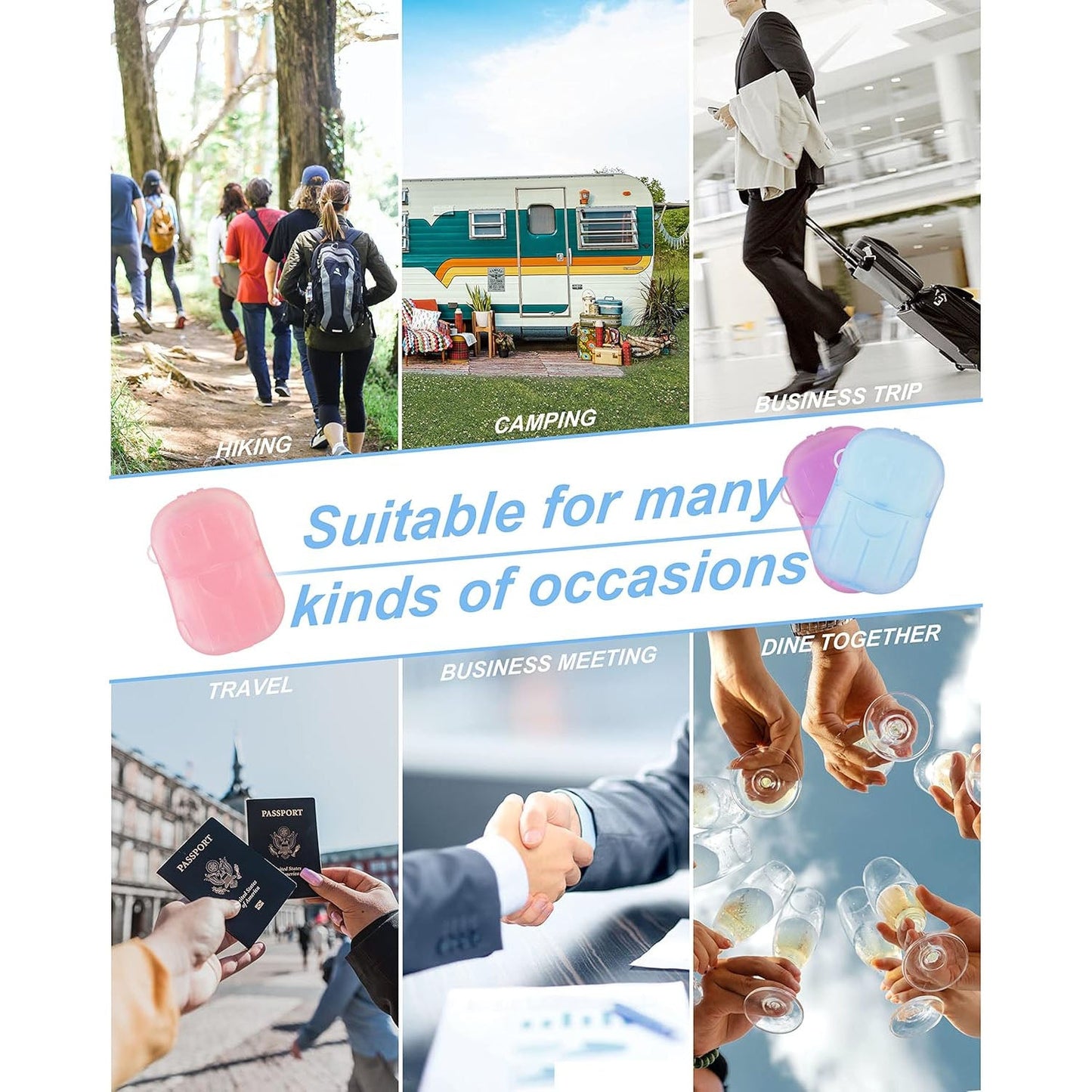 Portable Foaming Paper Hand Soap Sheets - Travel Essential for On-the-Go Hygiene