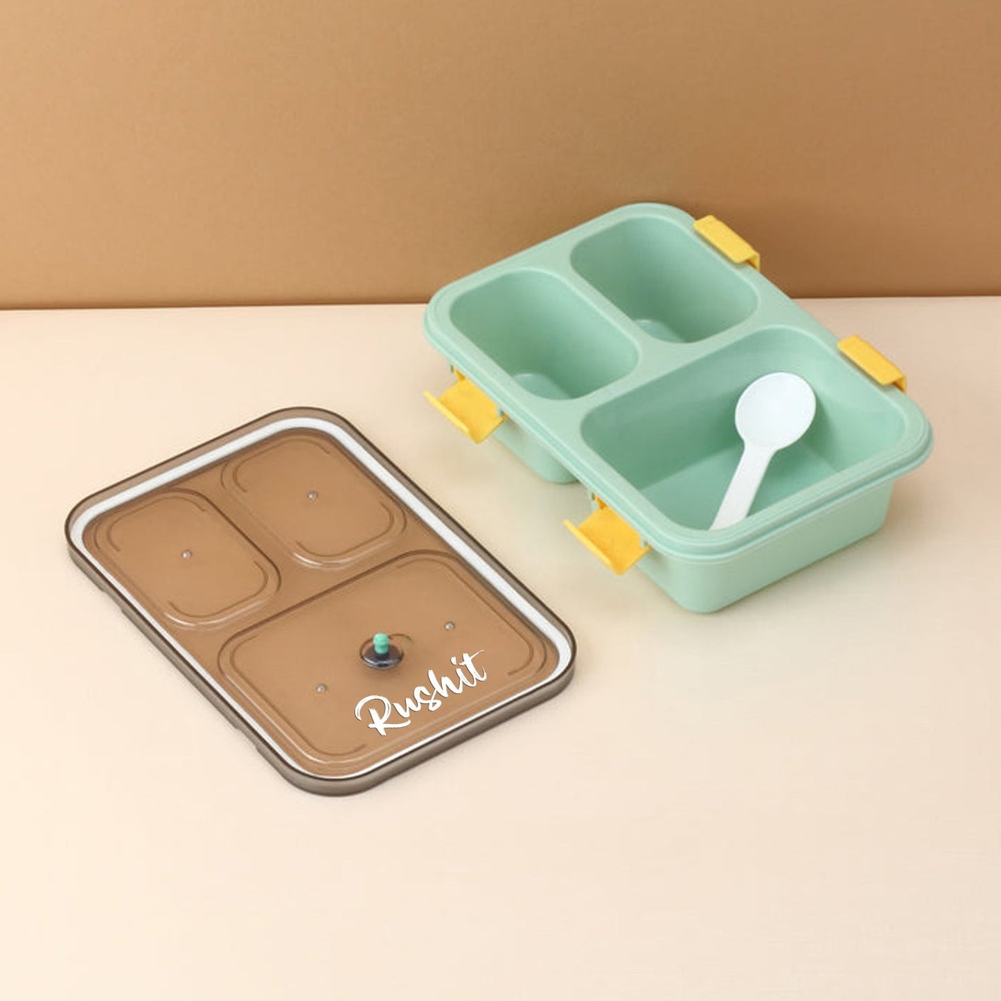 Customize Plastic Lunch Box for Kids, Lunch Box for Kids 3 Compartment Insulated Lunch Box Tiffin Box for Boys, Girls, School & Office Men (3 Compartment Lunch Box) Your Brand