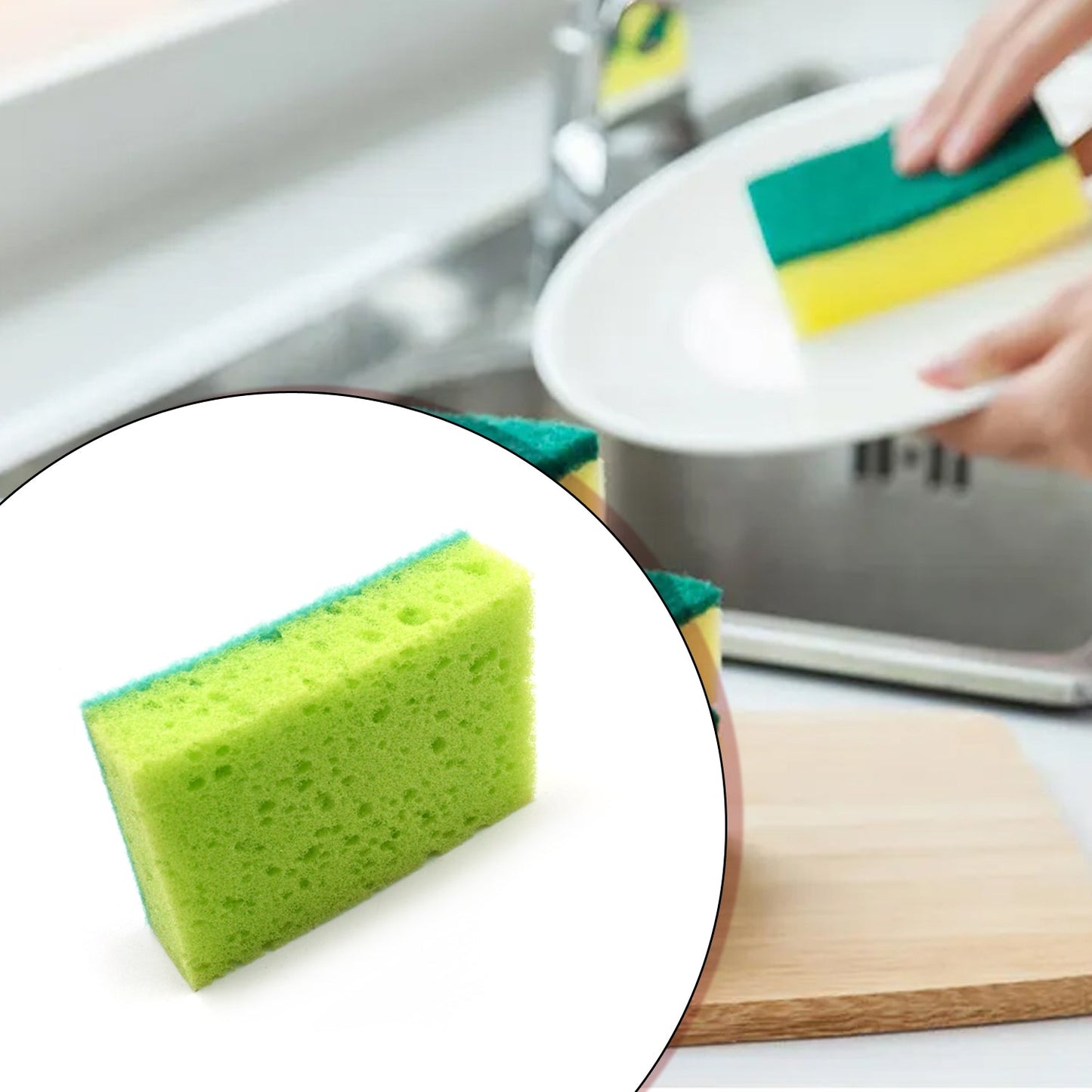 2-in-1 Multi-Purpose Scrub Sponge – Wear Resistant Dish & Furniture Cleaner (1 Pc) Your Brand