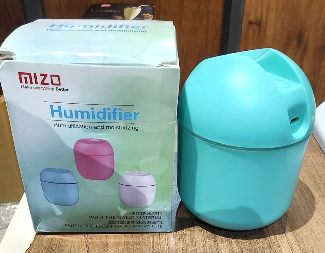 Blue USB Mini Air Humidifier for Home & Office (1 Pc) Your Brand
