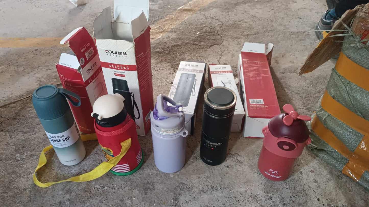 Stainless Steel Water Bottles 500 ML Approx (Mix Design & Color / 1 Pc) Your Brand