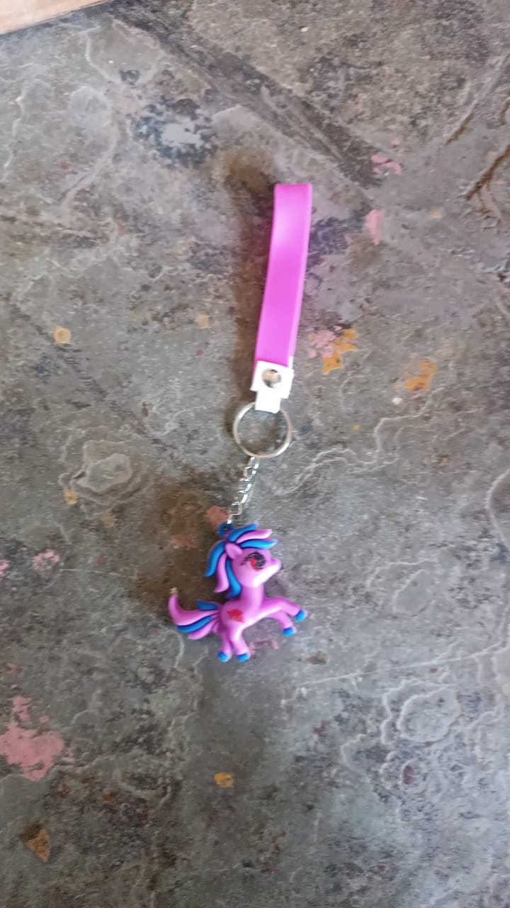 Cute Cartoon Unicorn Keychain with Silicone Strap (1 Pc / Mix design) Your Brand