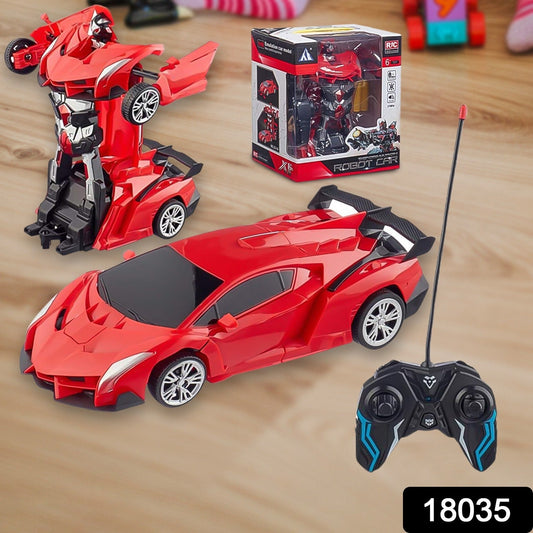 2 In 1 Automatic Robot Converted Remote Control Car With Light Scale 360°Drifting Deformation Robot Car Toy Kids Boys, Robot Convert Unique Toy For Boys (1 Pc) Your Brand