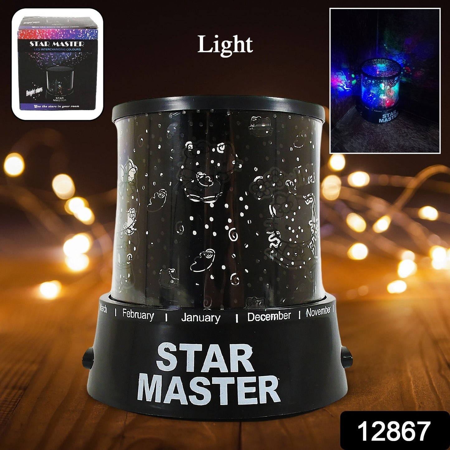 LED Projector Night Light Amazing Lamp, 3 Battery operated lamps, Rotation With the music Function, Master for Kids Bedroom Home Decoration Night Romantic Gift (Battery Not Included / 1 pc) Your Brand
