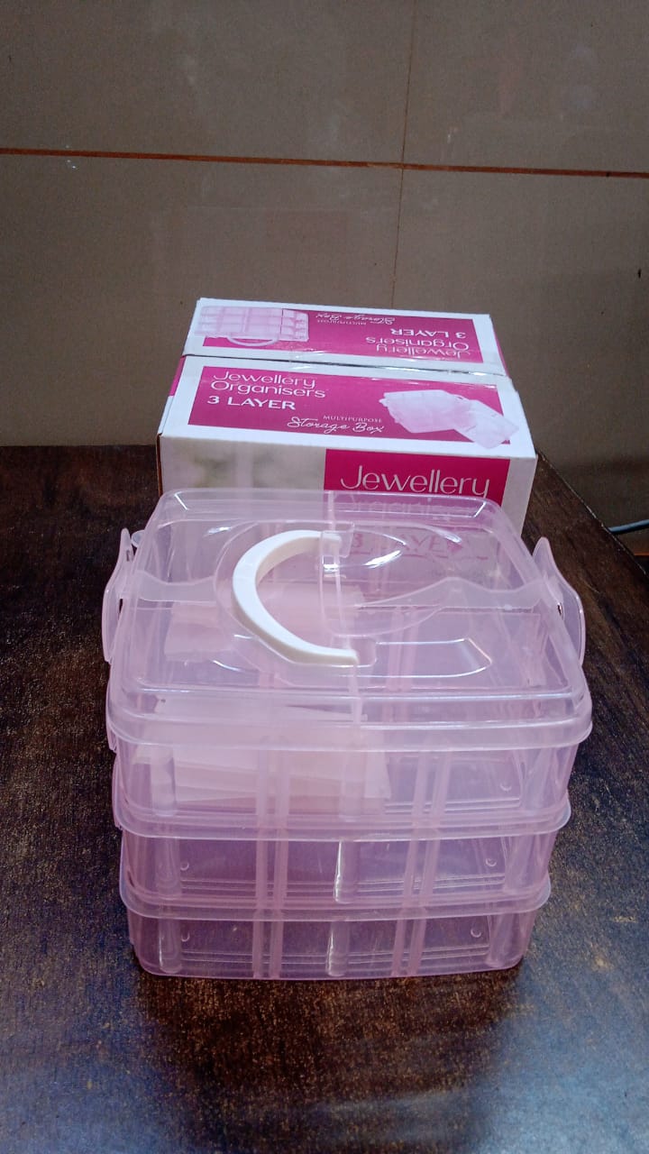 Versatile 18-Grid 3-Layer Transparent Plastic Organizer Box with Adjustable Dividers for Jewelry & Fishing Hooks Your Brand