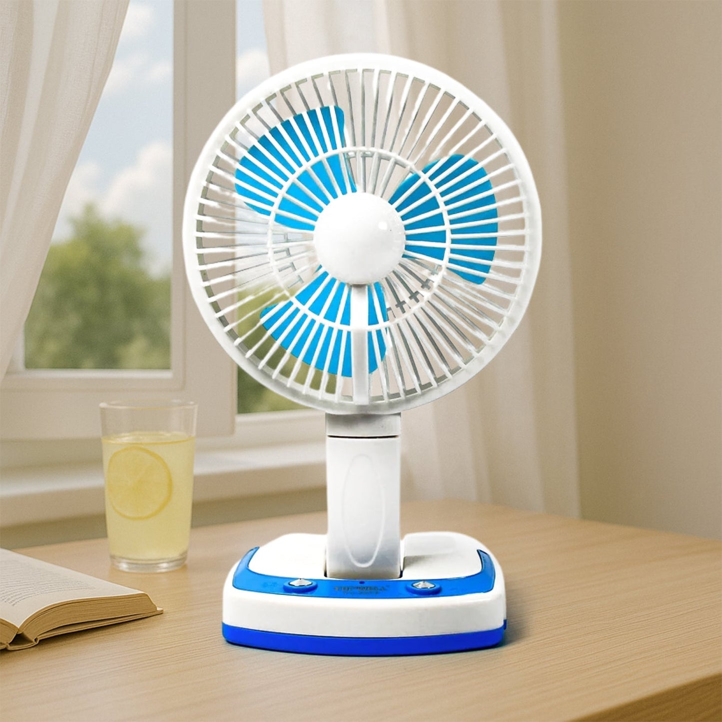 PORTABLE LED LIGHT WITH MINI FAN- YJ 5570 (Battery Not Include) Your Brand