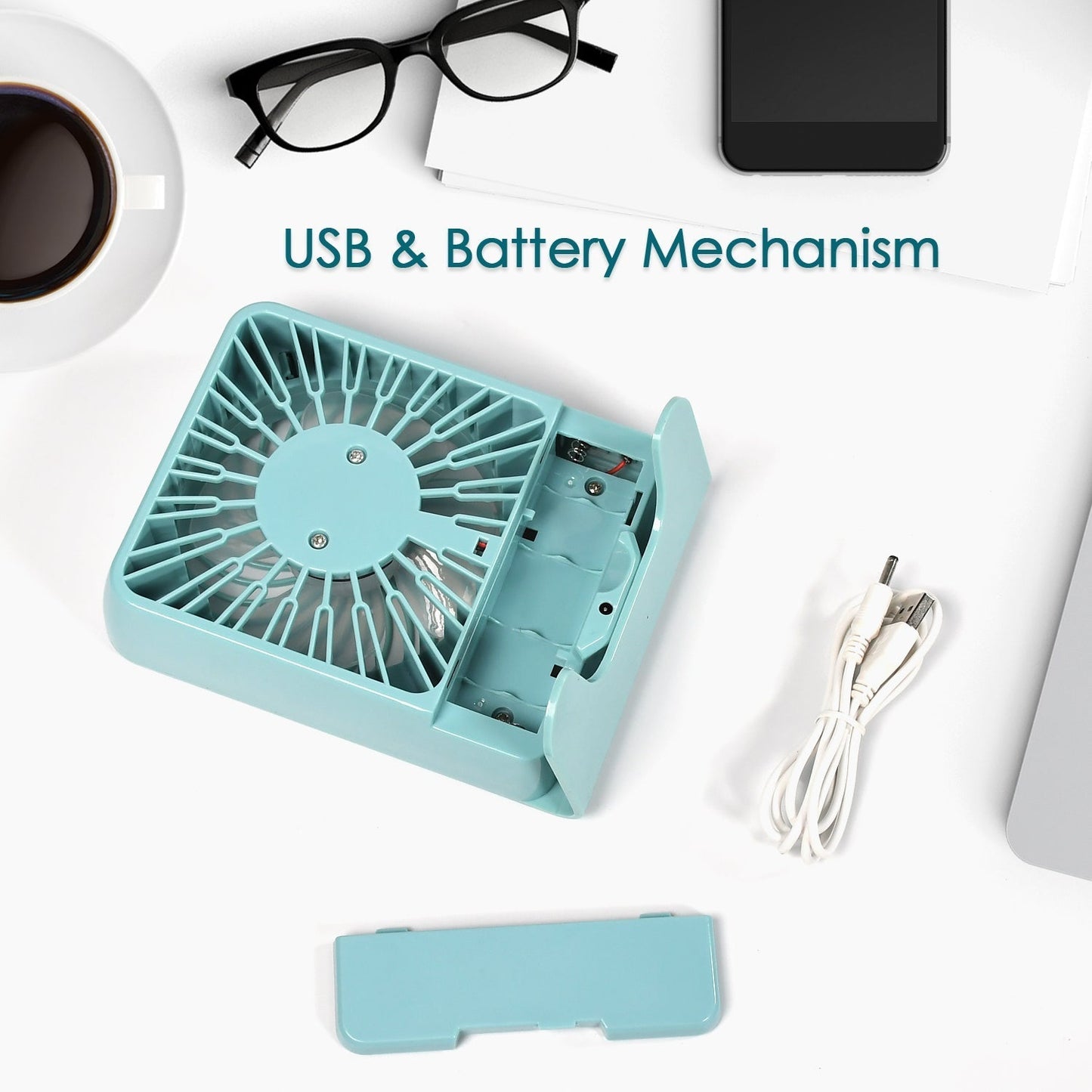 Portable Desk Fan – Big Table Fan with 3-Speed Settings for Office, School & Home (Battery Not Included) Your Brand
