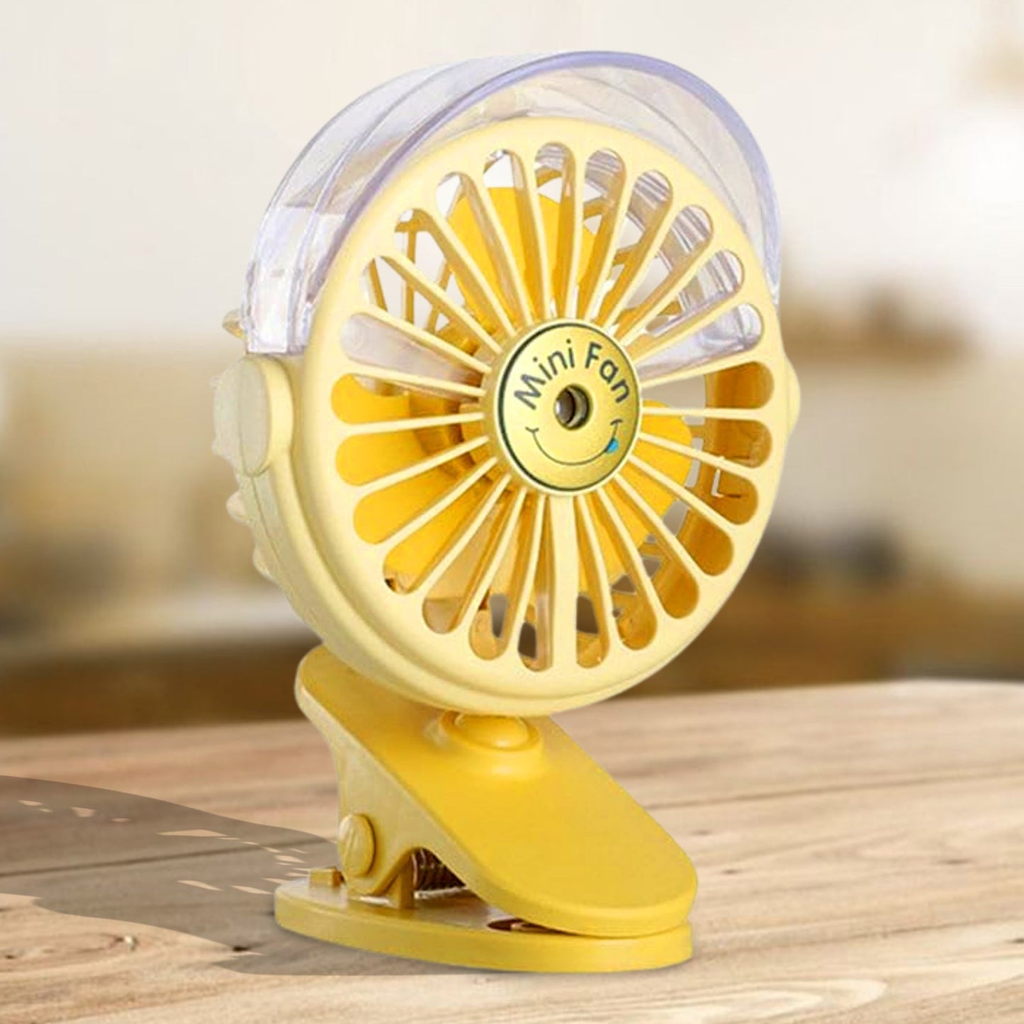 Clip Desk Fan Portable Wind Desktop Table Cooling Fan in Single Button, Adjustment Mini Personal Fan for Home Desktop Office Car Indoor Outdoor Travel (Battery Not Include) Your Brand