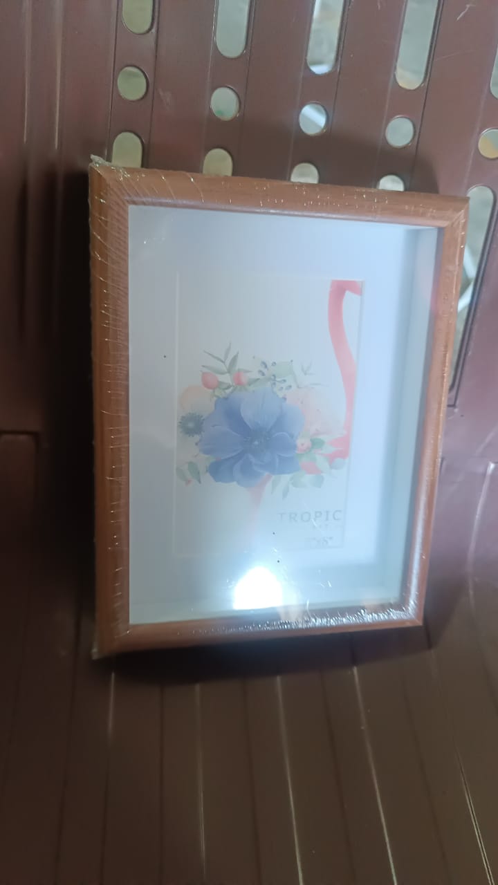 Creative Solid Wooden Photo Frame (Mix Design & Size / 1Pc) Your Brand