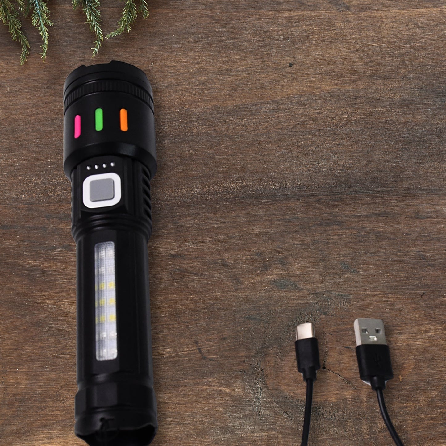 Led Torch High Lumens Fast Charging Flashlight / Torch with Far & Near Zoom (1 Pc) Your Brand