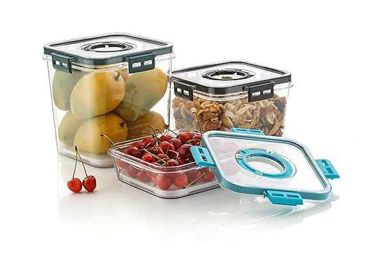 Fridge Storage Container with Time keeping on Top Lid
