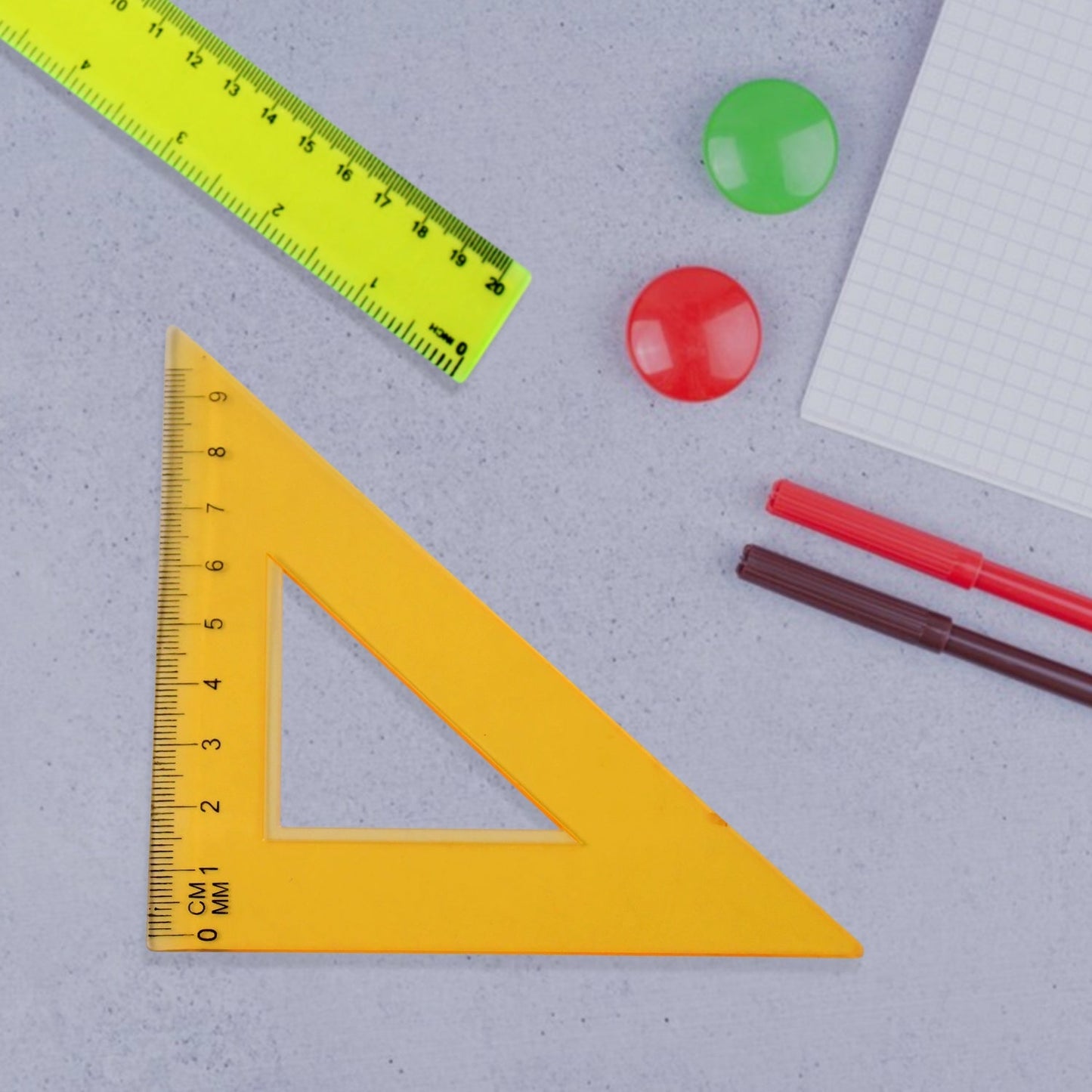 4-Piece Geometry Set, Triangle Ruler Protractor Straight Ruler Your Brand
