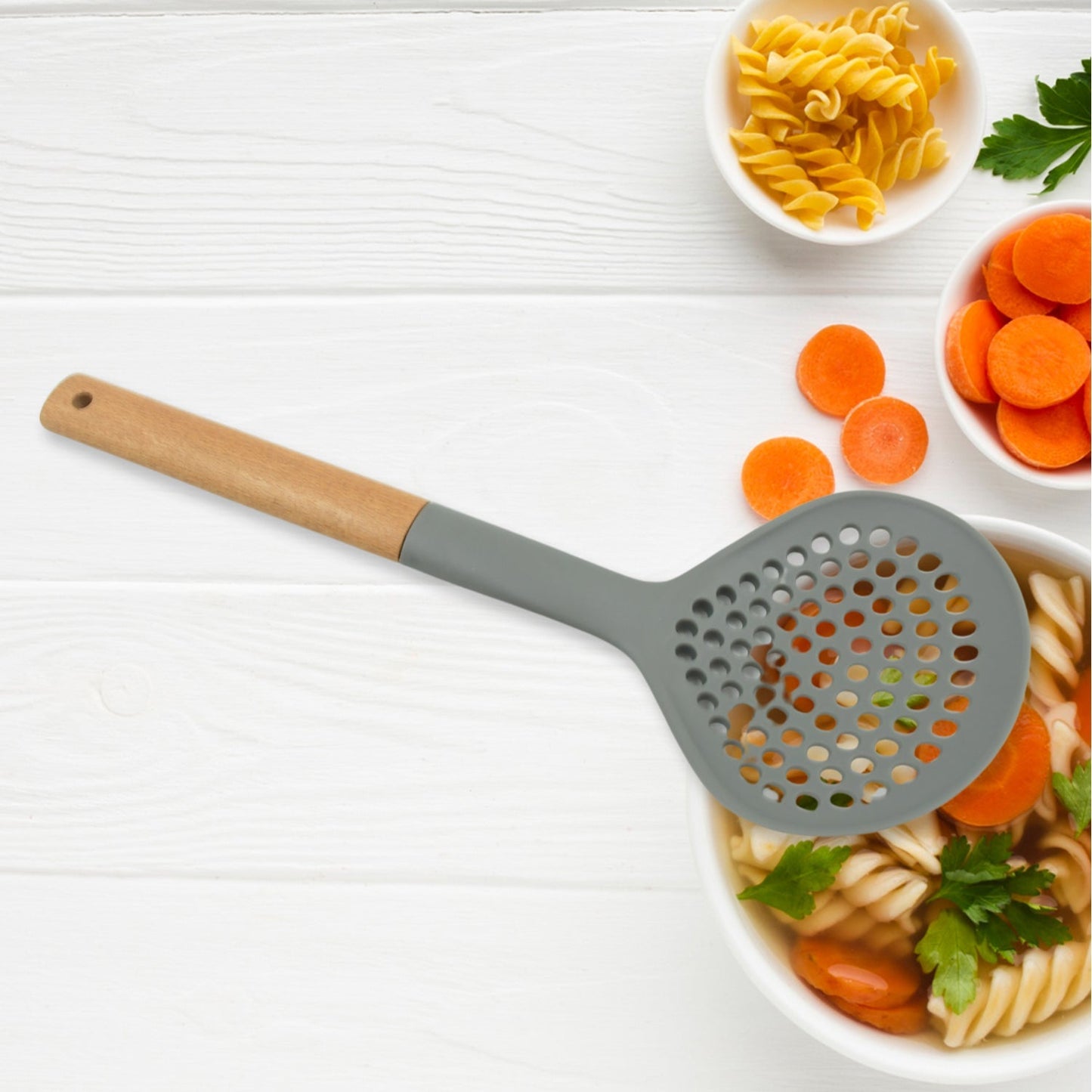 Plastic Kitchen Accessories Skimmer, Spatula Spoon & Soup Spoon Heat Resistant Non Stick Spoons Kitchen Cookware Items Heat Resistant Plastic Kitchen Utensils for Cooking, BPA FREE Gadgets for Non-Stick Cookware (1 Pc ) Your Brand