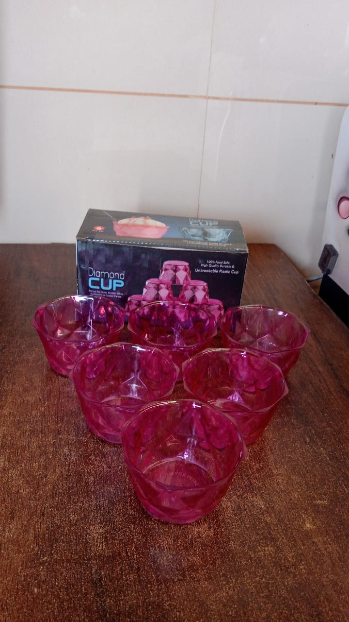 6pc Diamond shape ice cream bowl set Your Brand