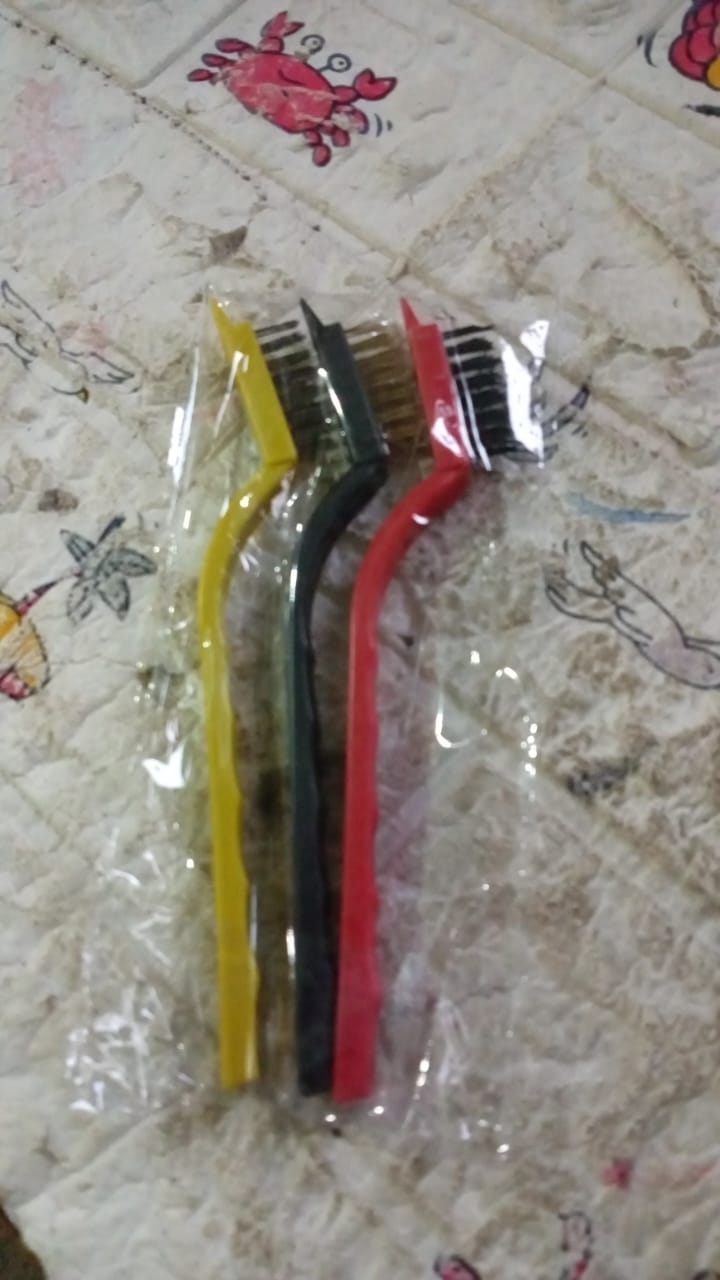 Mini Wire Brush Set - Brass, Nylon, Steel for Cleaning & Rust Removal (3 Pcs Set) Your Brand