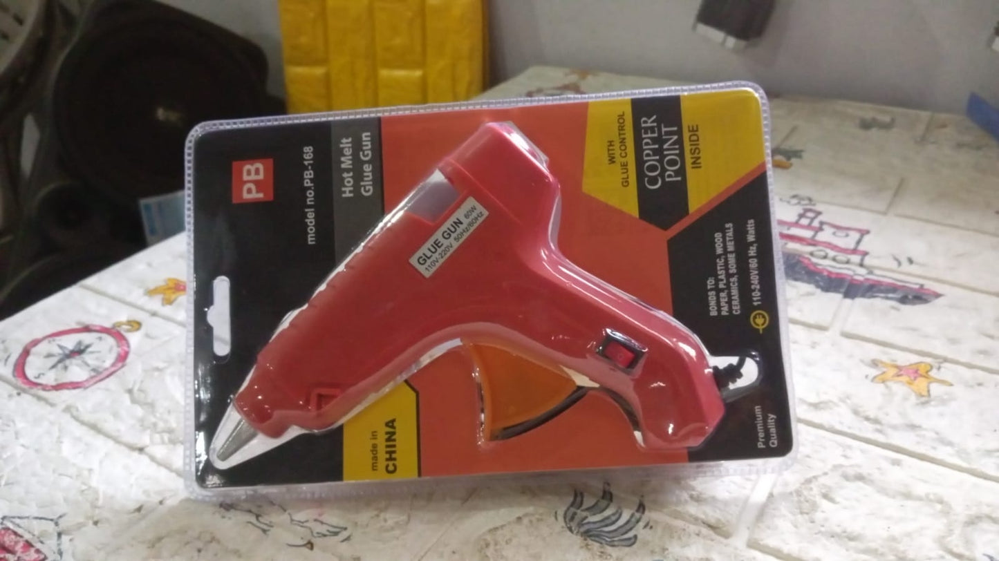 Professional 60 Watt Hot Melt Glue Gun with 5 Glue Sticks & On/Off Switch Your Brand