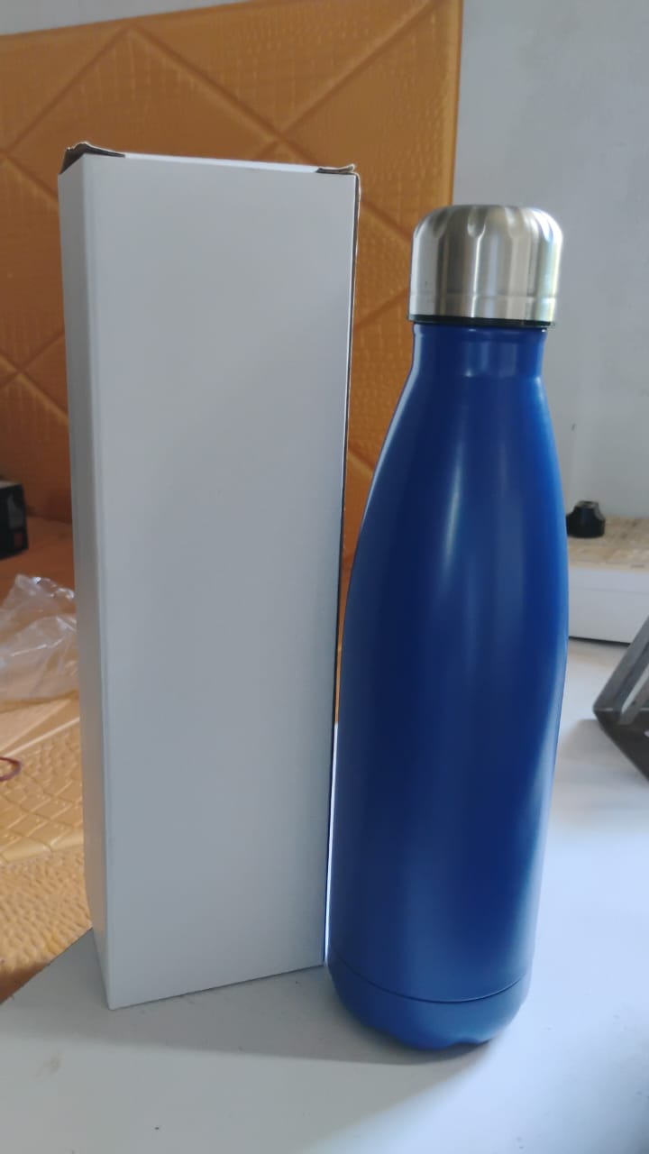 Stainless Steel Single Wall Water Bottle 400ml approx Your Brand