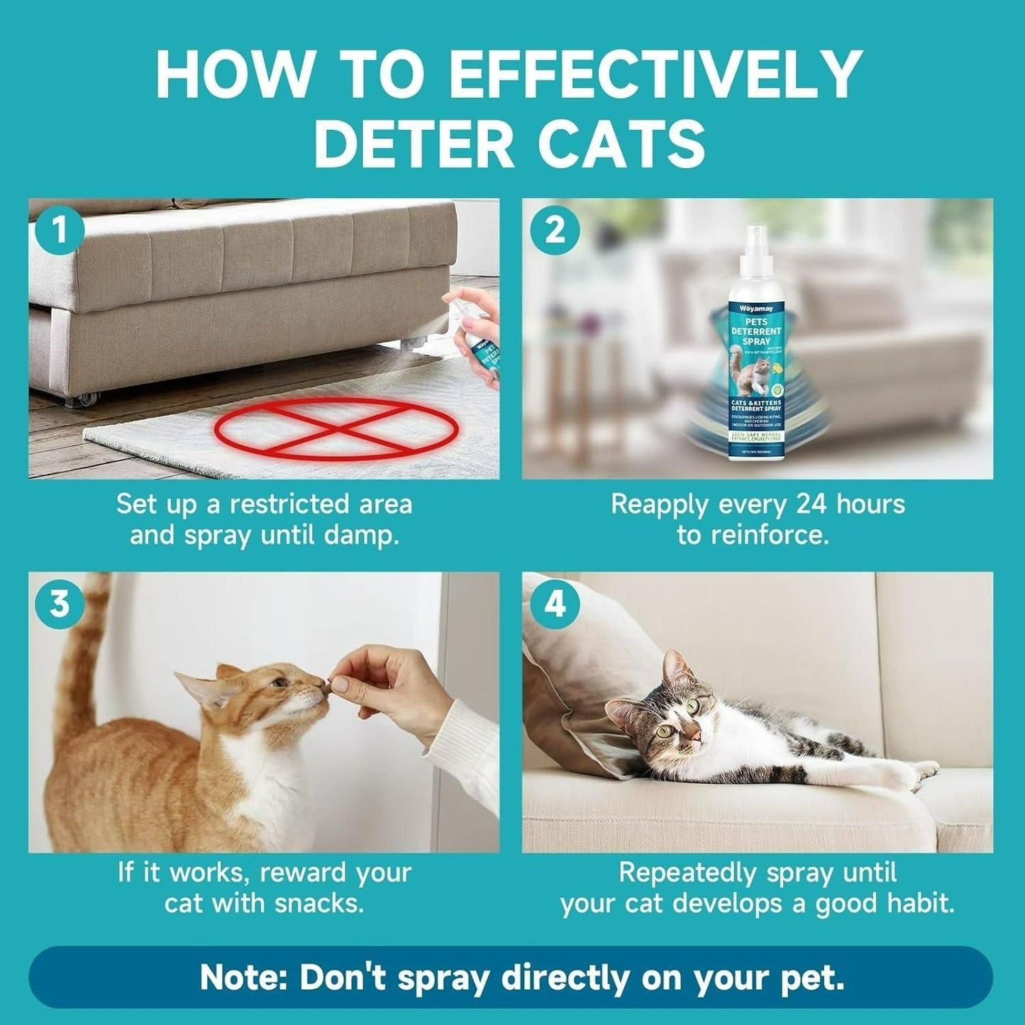 Pet Deterrent Spray 100ml Each (Pack of 2) 8feb97-4
