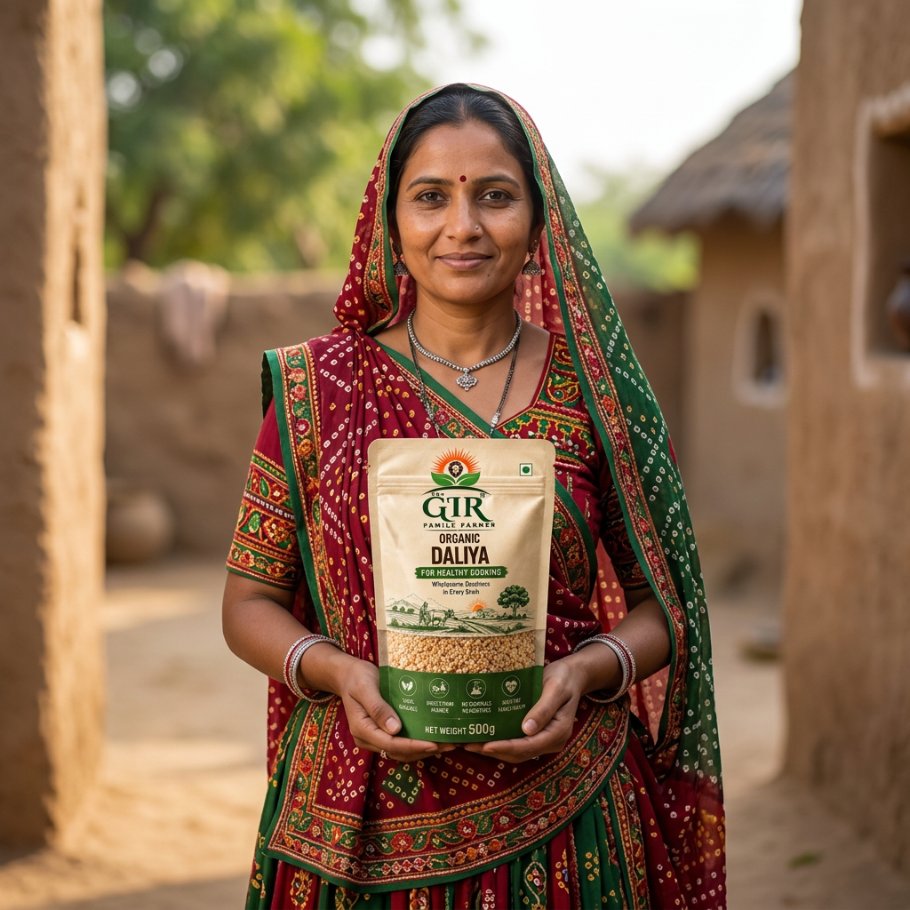 Organic Daliya (Broken Wheat) 500g | The GIR Family Farmer