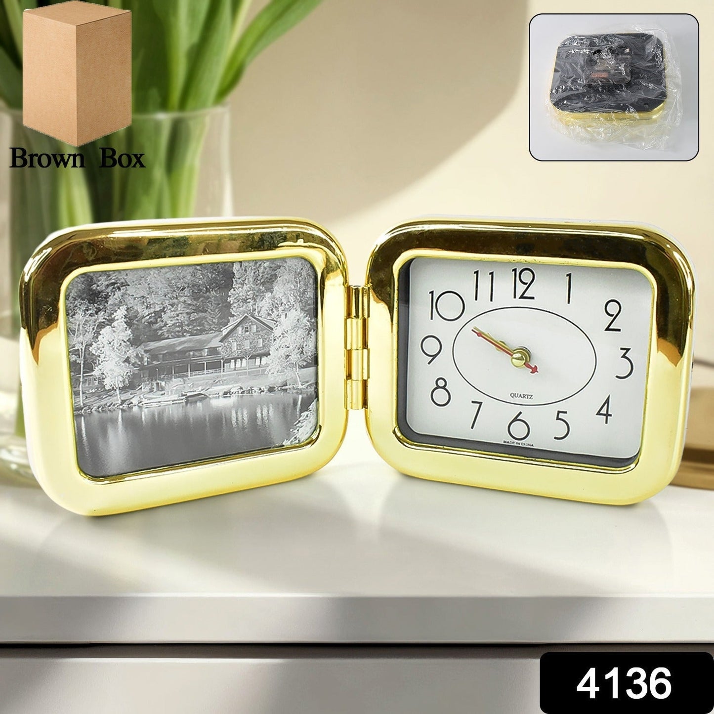 Portable Foldable Desk Clock – Space-Saving and Stylish (1 Pc) Your Brand