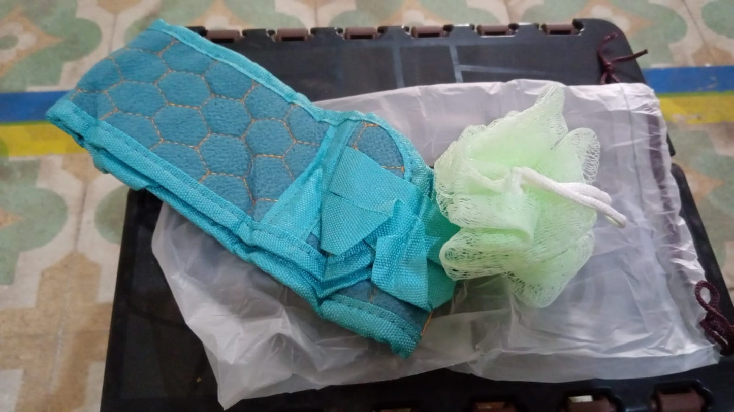 Bath Shower Scrubber Set – Dual-Sided Loofah Sponge & Bath Brush for Deep Clean (2 Pcs) Your Brand
