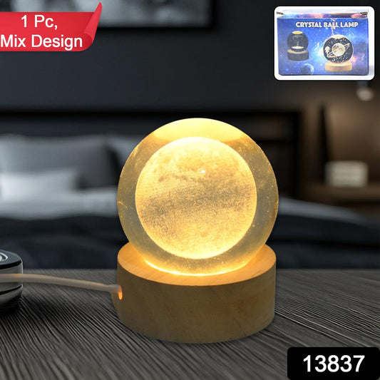 3D Crystal Ball lamps With Base (1 Pc / Mix Design) Your Brand