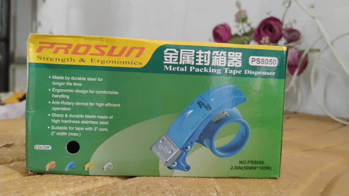 Metal Packing Tape Dispenser Cutter for Home Office use, Tape Dispenser for Stationary, Tape Cutter Packaging Tape Your Brand