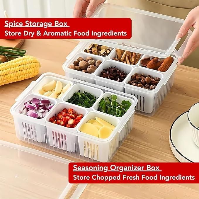 Food Storage Box With Lid and 6 Compartments 8feb97-4
