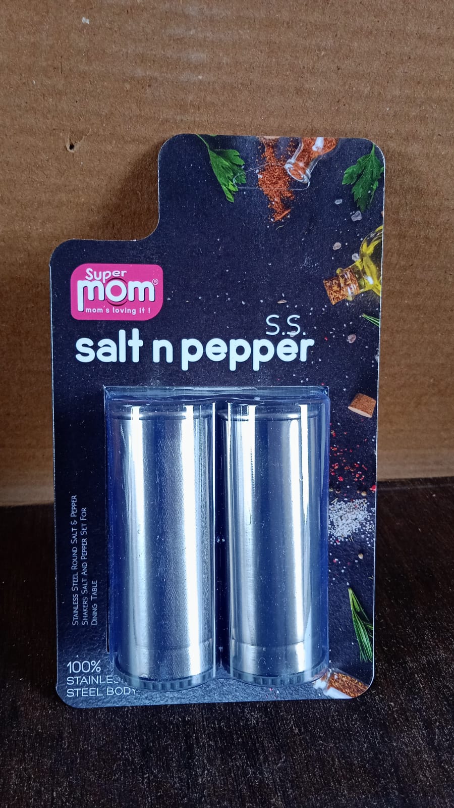Supermom Stainless Steel Salt and Pepper Shaker Set (2 Pc) Your Brand